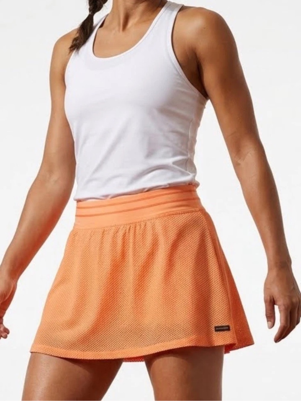 Track & Field Perforated Polyamide Orange Inside Pocket Skort Sz Large